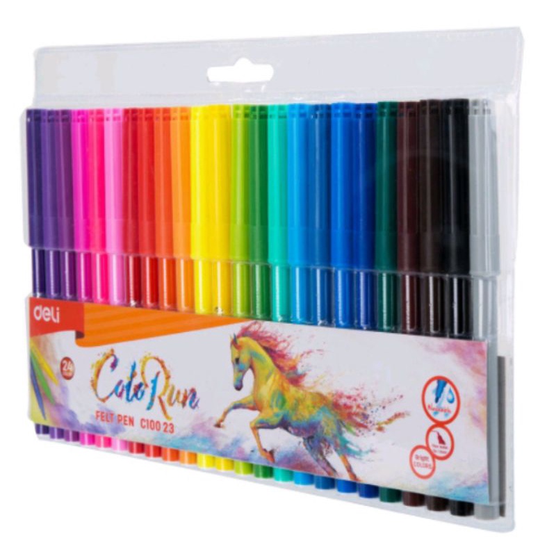

DELI SPIDOL 24 WARNA/FELT PEN 24 WARNA EC10023