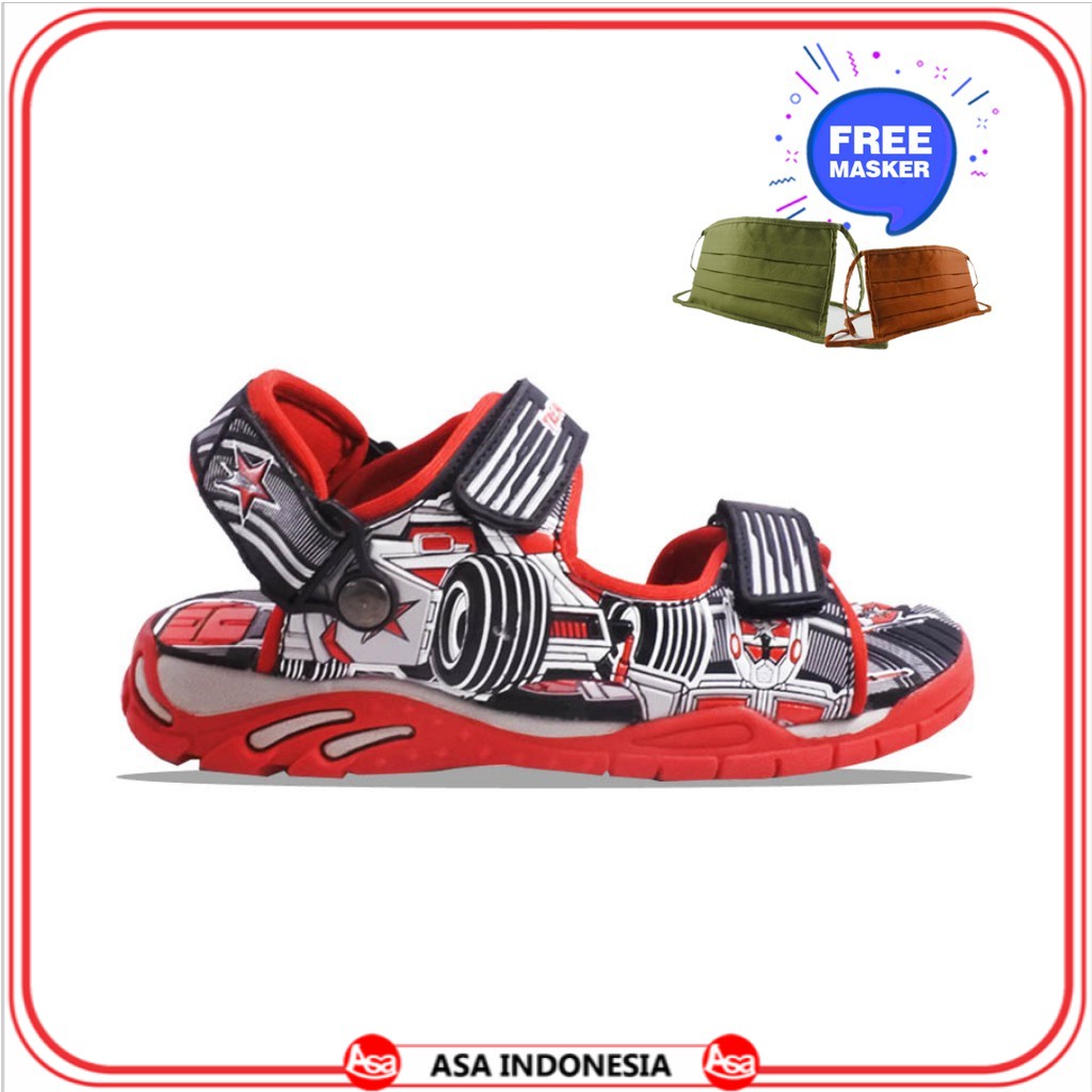 TREKKERS Sandal Anak G- Tformer  Hitam / Merah