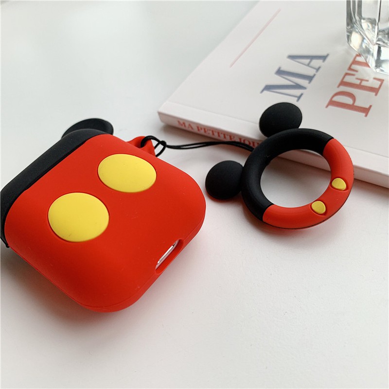 Casing Boneka Kartun Mickey Minnie Bahan Silikon Lembut untuk Apple airpods