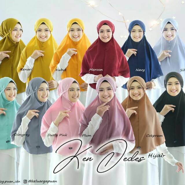 Khimar kendedes original PUAN hijab/ bergo aisyah/ bergo hits