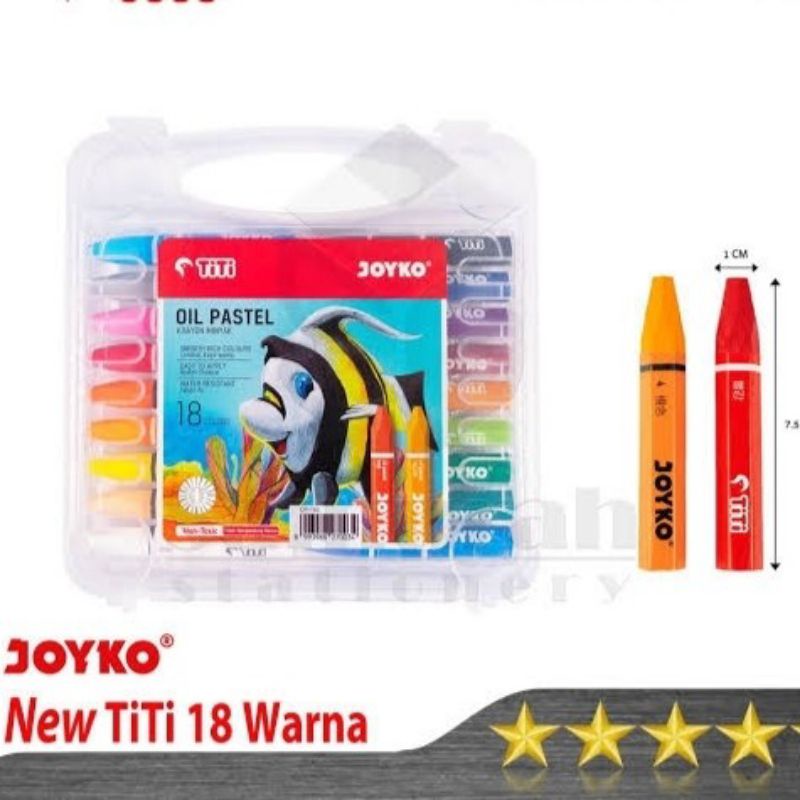 

HAN STATIONERY Crayon TiTi 18 new Joyko (Free Penghapus)