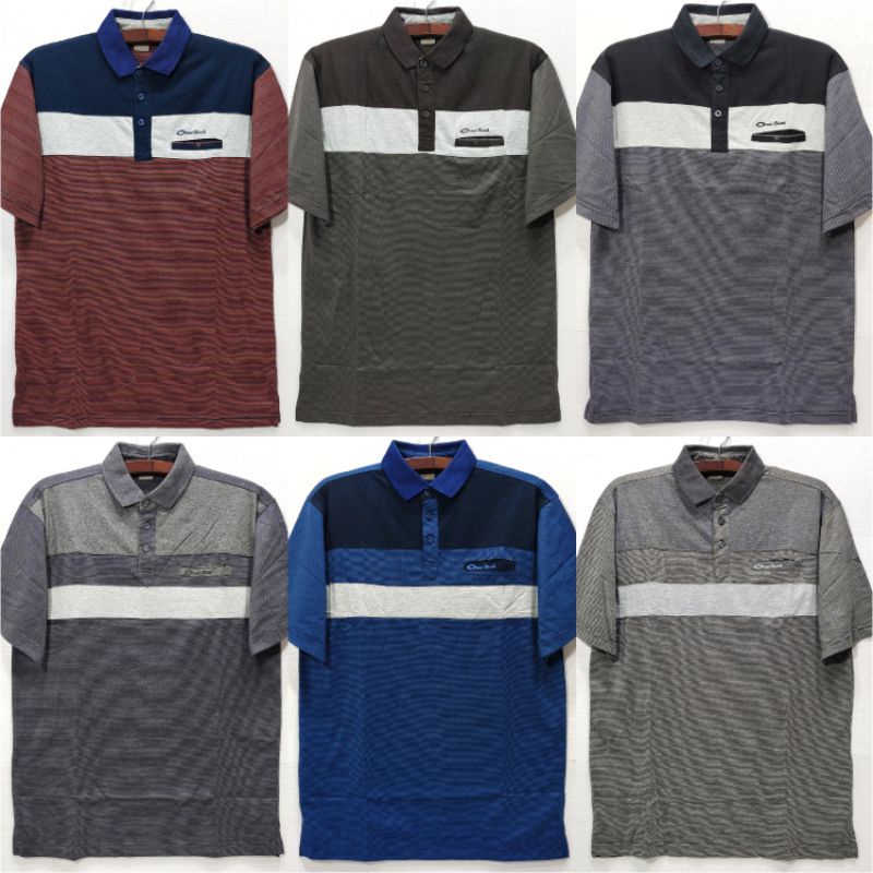 Kaos Oblong Kancing  salur saku pria dewasa size L XL