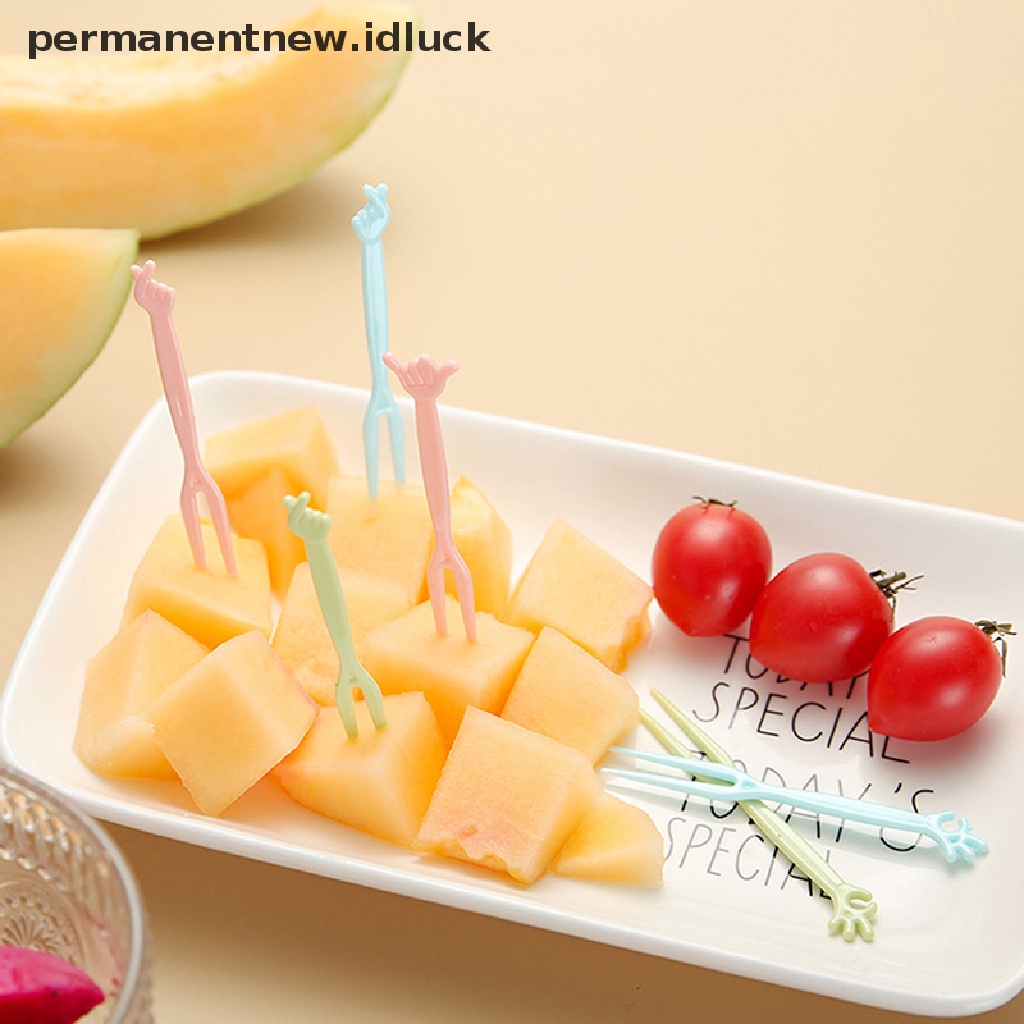 50 Pcs / Kantong Garpu Buah / Kue / Makanan Penutup Motif Kartun Untuk Dekorasi Pesta