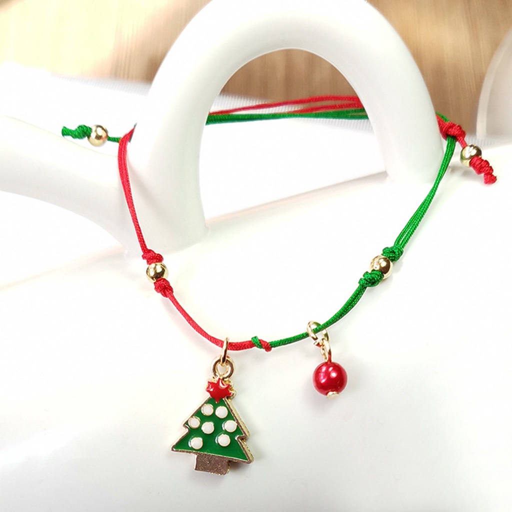 Hu Hu Hu Hu Hu Alat Bantu Pasang Kacamata♡ Gelang Rajut Tangan Desain Pohon Natal Santa Claus Rusa Snowflake Untuk Unisex