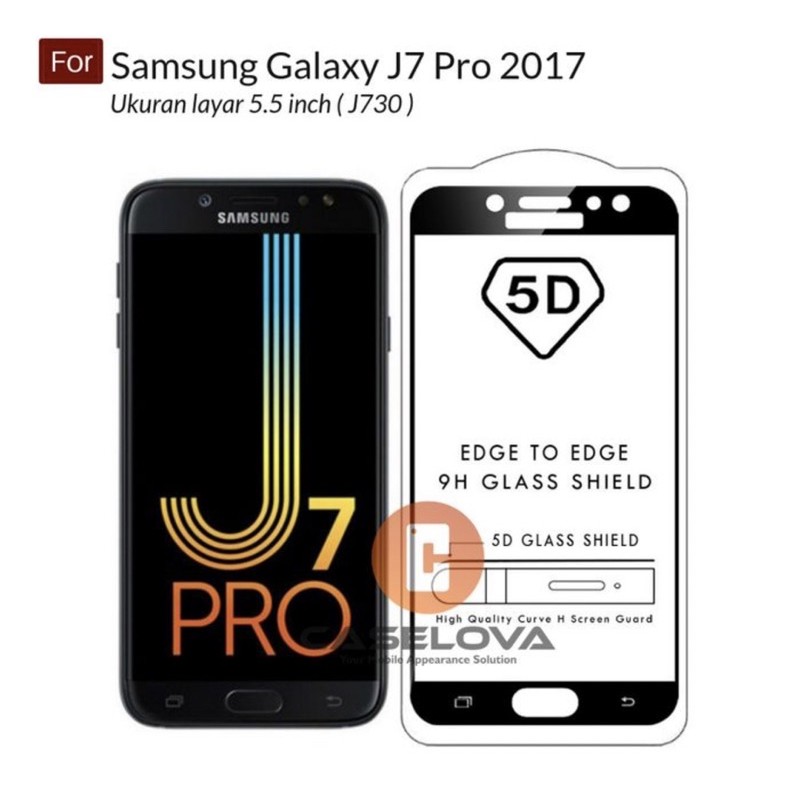 TEMPERED GLASS FULL LEM SAMSUNG J7 PRO J730 J7 PLUS J7+ BLACK WHITE - BC