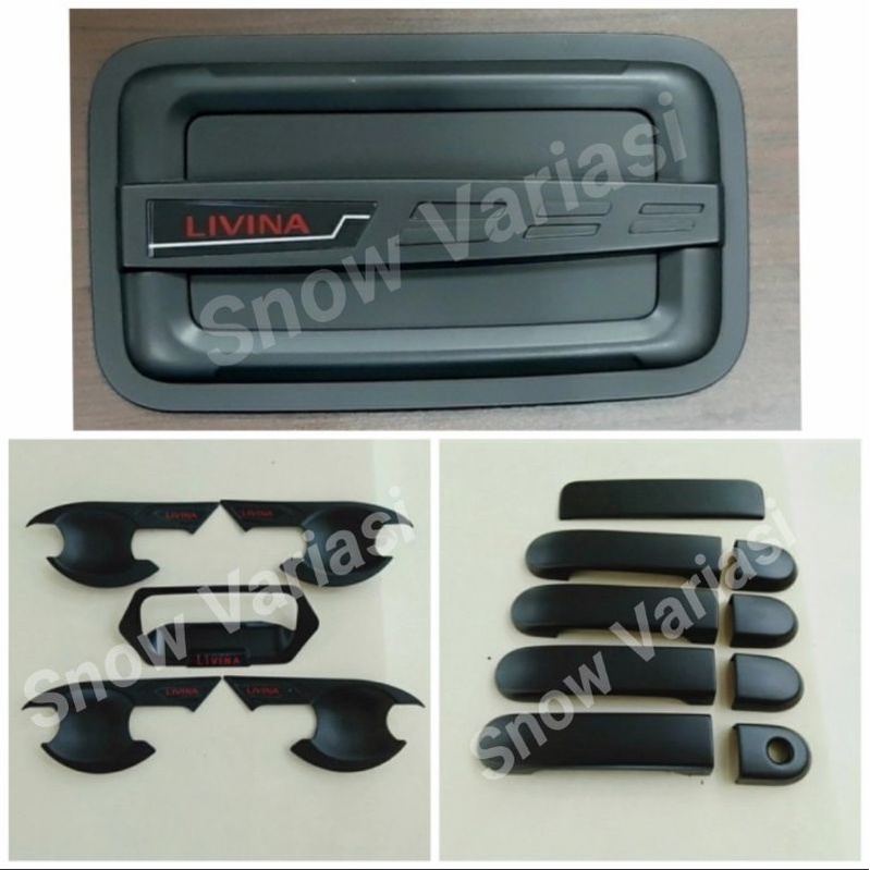 Paket outer handle tank cover Livina hitam doff