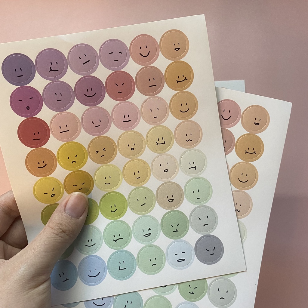 

Stiker Emot Warna Pucat Pelangi Lucu Kawaii / Sticker Emoji Mood Rainbow Pastel Color Colour Aestethic Cute