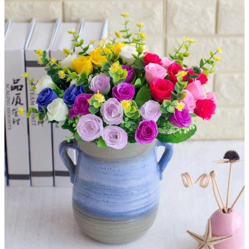 bunga mawar artificial//bunga mawar plastik//bunga mawar hias imitasi