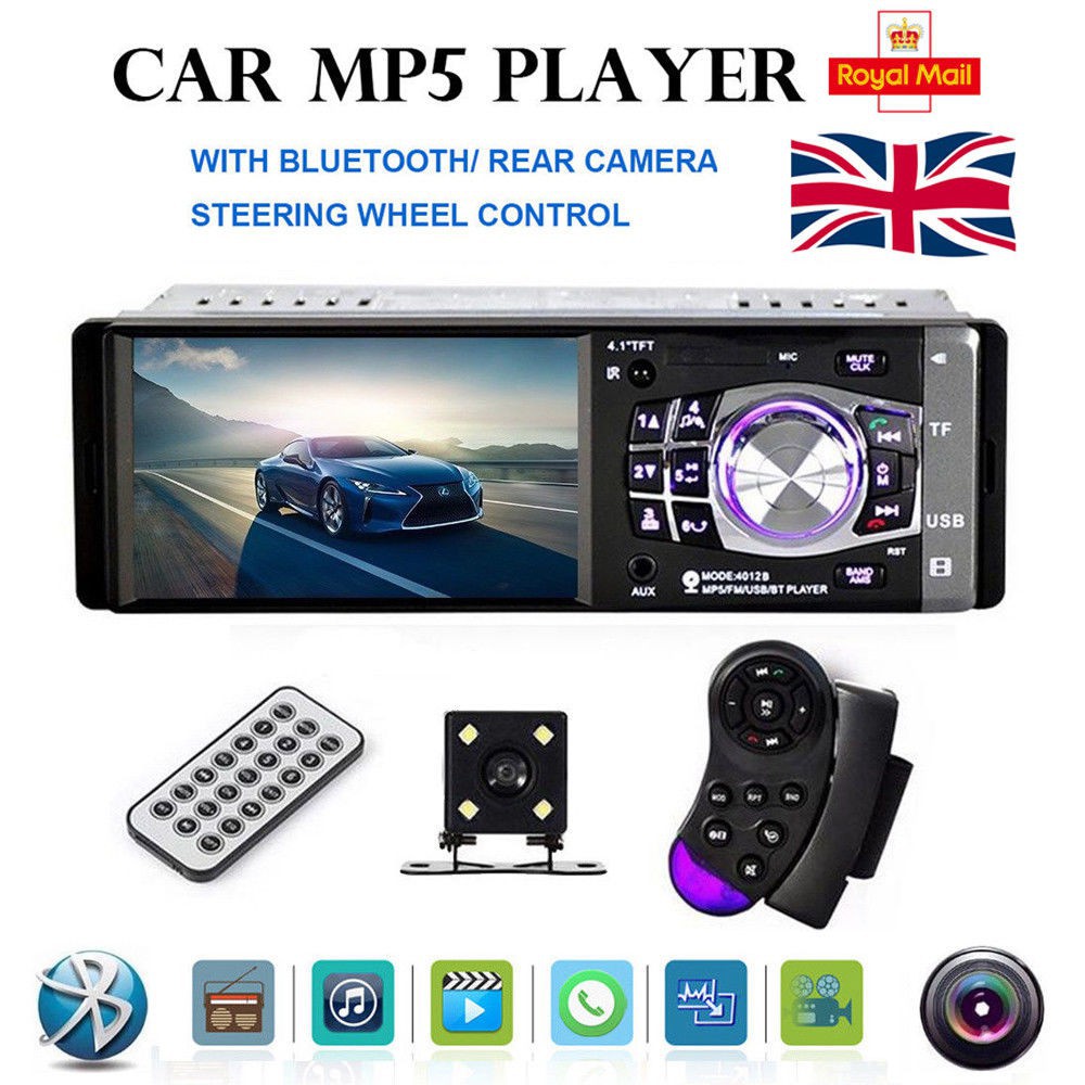 HeadUnit tape mobil  1 Din 4.1 "Single 1DIN dengan MP3 Player + Bluetooth + Radio + Kamera