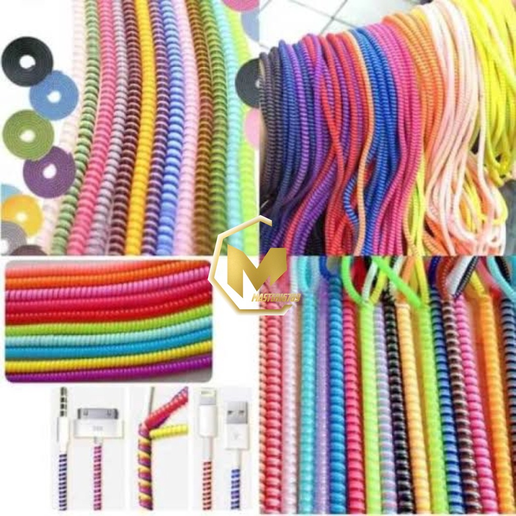 PELINDUNG KABEL 2 WARNA warni lilitan Charger spiral data cable / CORD PROTECTOR SPIRAL 2 TONE bahan bagus MA2222
