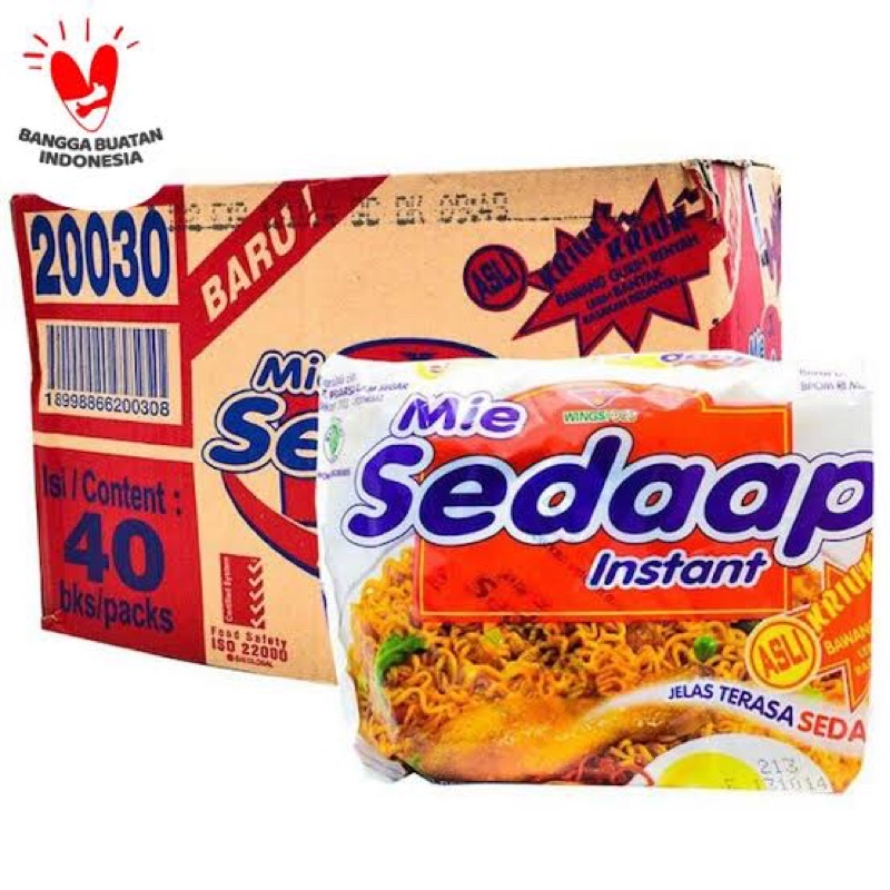 Mie Sedap goreng - Soto - Ayam Bawang - Kari 1 dus isi 40pcs tambahkan bubblewrap