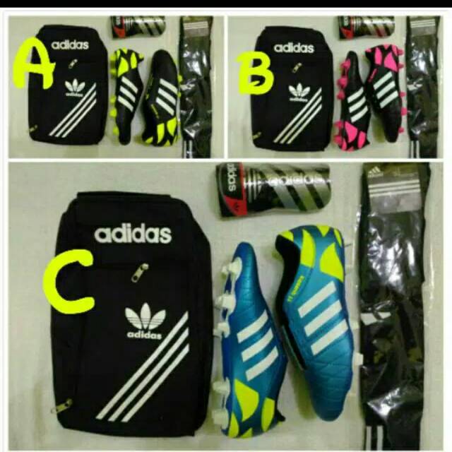 PAKET KOMPLIT sepatu Bola Adidas 11 questra,sepatu bola sdidas komplit,sepatu komplit sepatu bola