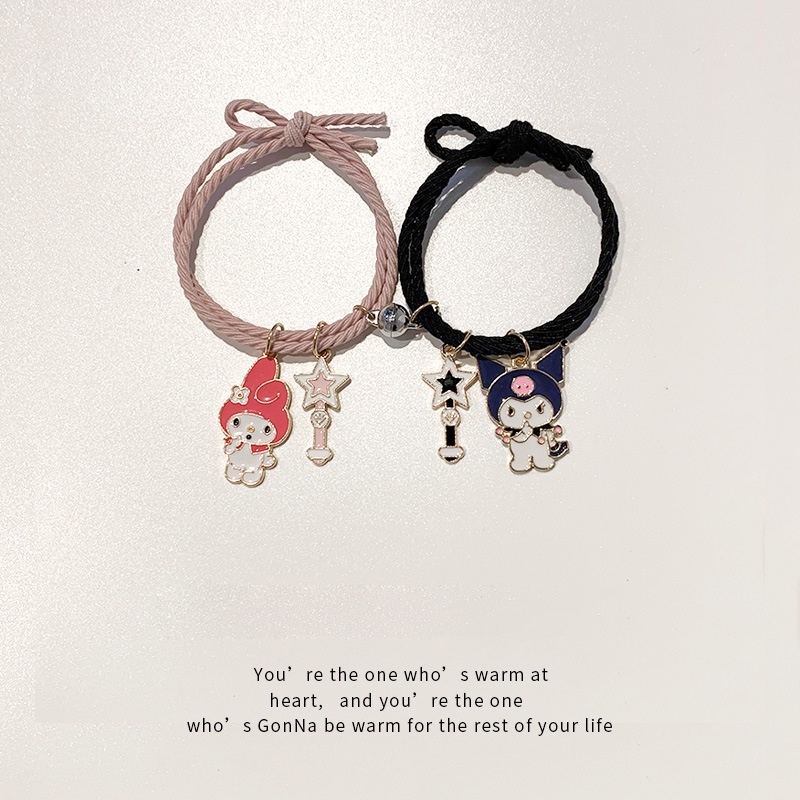 1 Pasang Gelang Couple Magnet/ 2 pcs gelang magnet Gelang Tali Couple Magnet Attract persahabatan/ Gelang Couple Motif Kartun