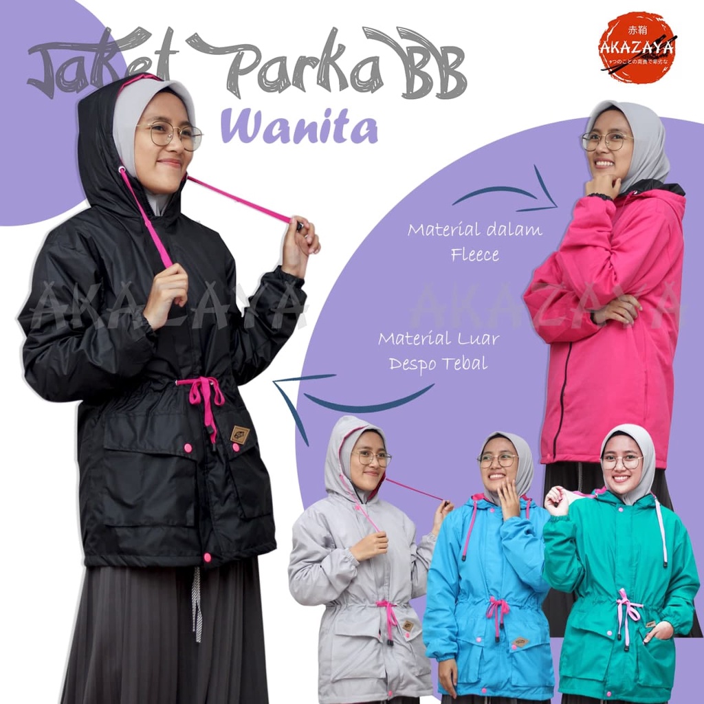 jaket parka wanita / jaket hijabers akazaya