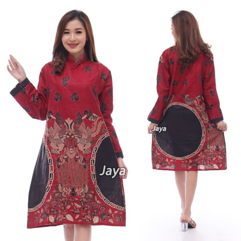 TUNIK BATIK WANITA MOTIF BARU BATIK DIANPUTRI-Kobes biru