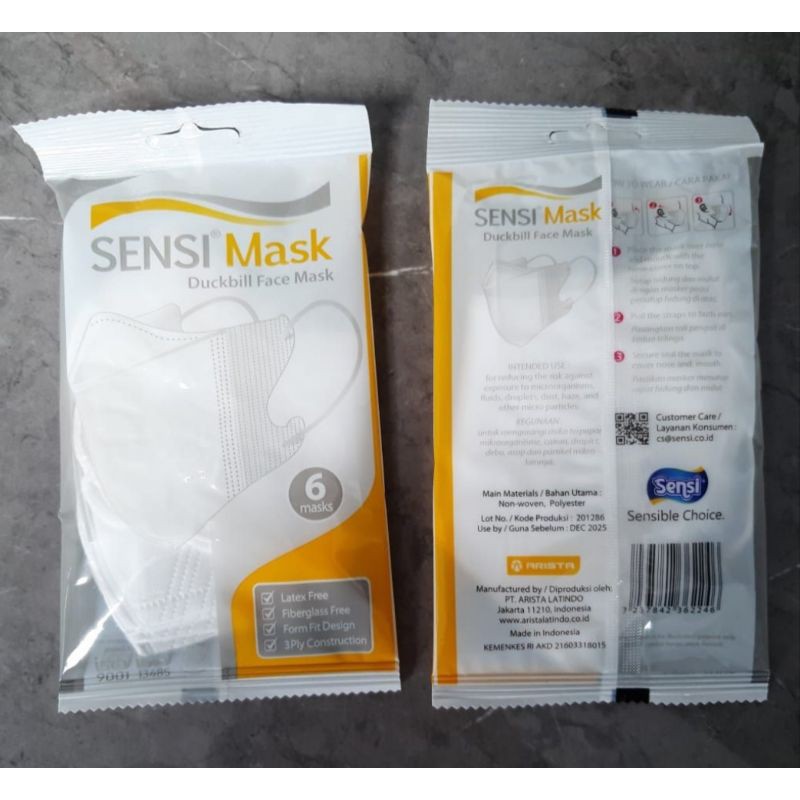 Masker Duckbill Medis Sensi 6pcs Murah Jogja