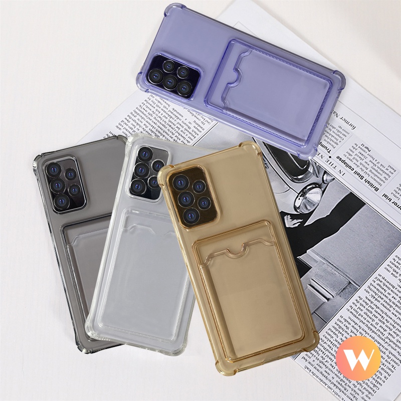 Casing Soft Case TPU Transparan + Dompet Kartu Untuk Oppo A54 A5S A12 A16 A74 A15 A15S A35 A3S A12E A7 A11K