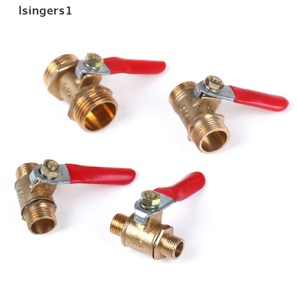 Lsingers1 Katup Bola Kuningan 1 / 8 &quot;1 / 4&quot; 3 / 8 &quot;1 / 2&quot; Male Ke Male BSP Dengan Gagang