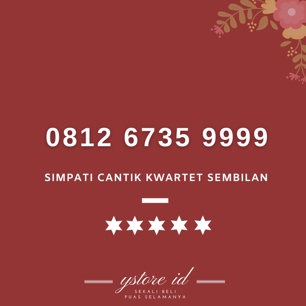 BEST NOMOR CANTIK SIMPATI 9999 KARTU PERDANA TELKOMSEL NOMER BELAKANG UJUNG EKOR 0812 9999