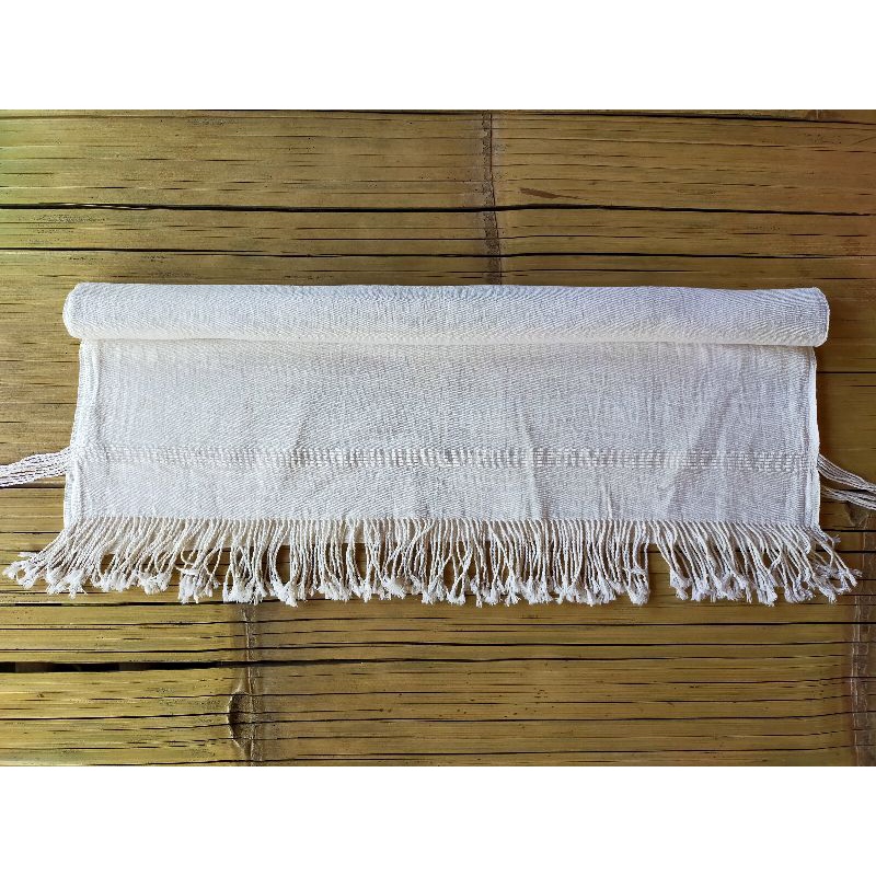 Tenun Baduy Polos Syal Original Ukuran 170 X 65Cm Putih-1