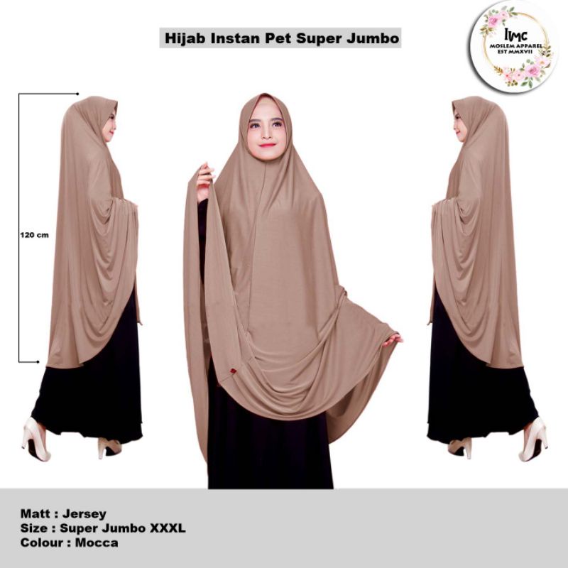 hijab instan syari super jumbo XXXL bahan jersey bisa dipakai mukena