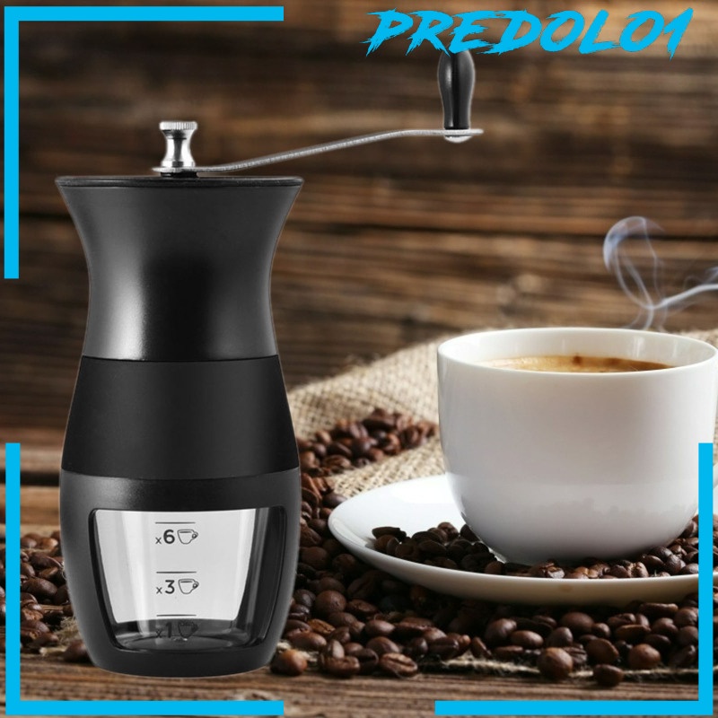 [PREDOLO1] Portable Manual Coffee Hand Grinder ABS Plastic Clear for Travel Camping