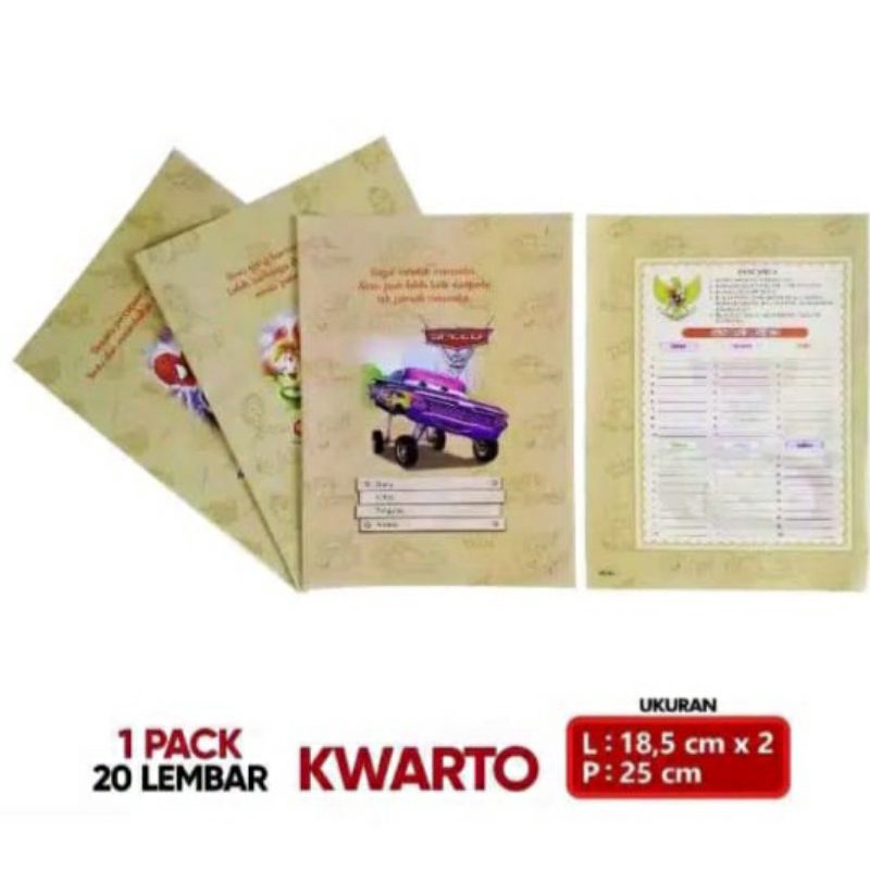 

Sampul Buku Tulis Coklat Kwarto Bergambar - 1 pak (20 lembar)