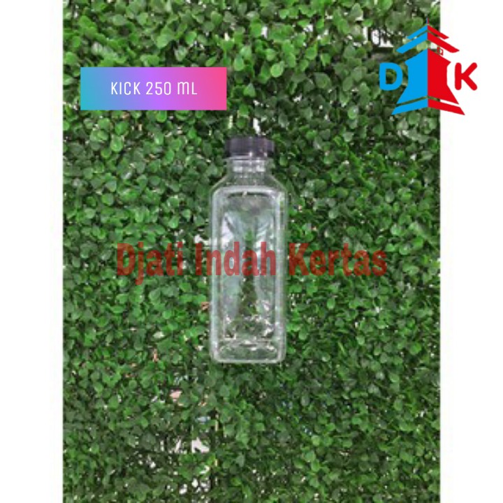 READY STOCK!!! Botol Minum Bening Kotak ( Kick ) Sekali Pakai Uk 250 ml.