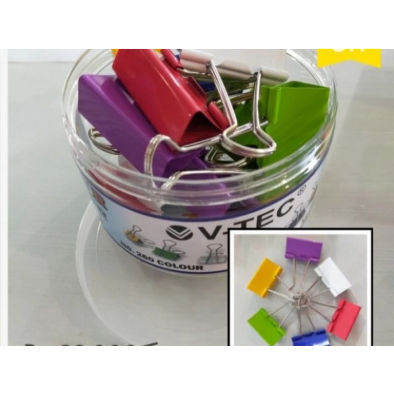 

V-tec Binder Clip No. 260 Warna (TUBE)