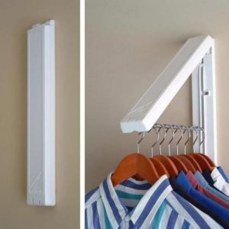 Medan Termurah (Unik &amp; simple) Foldable hidden clothes hanger Gantungan baju dinding Gantungan baju besi kombinasi import