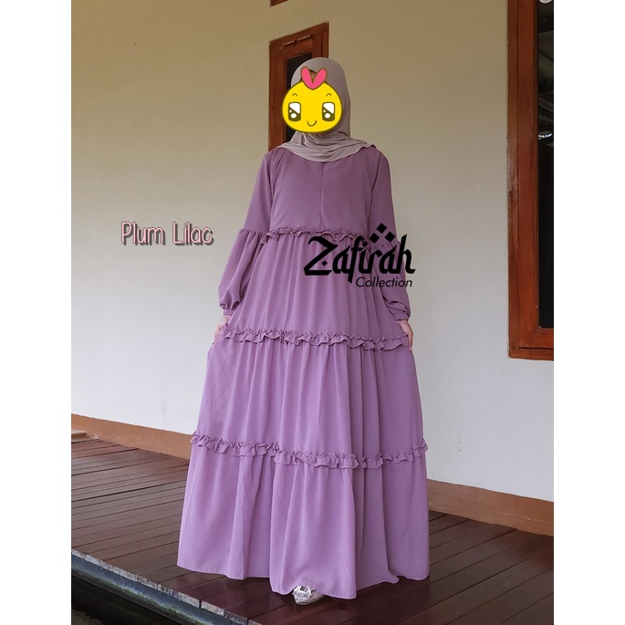 Gamis Terbaru Zafirah Collection Faida Dress - Gamis Ceruty Babydoll Ori