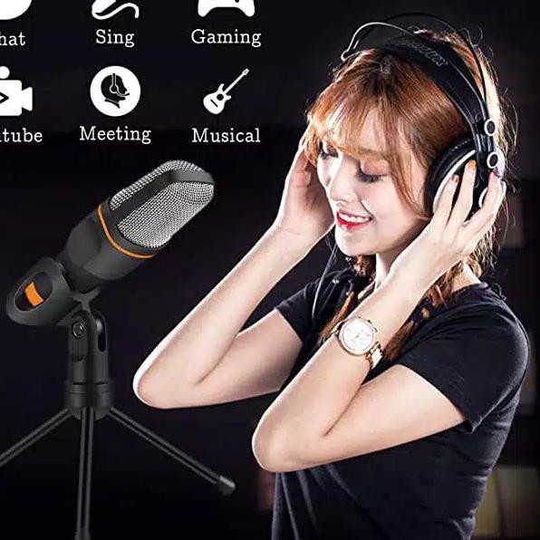 Bagus Mic microphone condenser mix kabel laptop pc recording karaoke vlog youtuber smule mikrofon sf