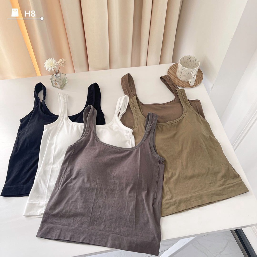 GO! BR598 Tank Top Bra Korean Style Pakaian Dalaman Wanita TankTop Panjang dengan Busa