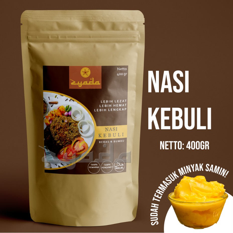 

ZYADA Nasi Kebuli Instan Beras Bumbu Minyak Samin 400gr (4-5 Porsi)