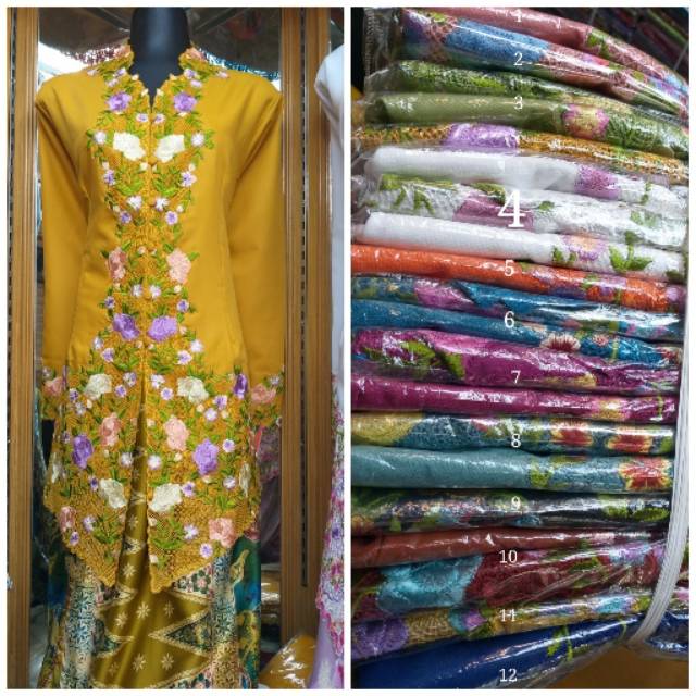 Kebaya panjang bordir kembang