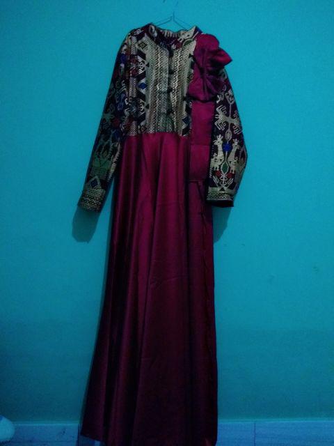 Batik Gamis Syari Baju Muslim Atasan  Solo Ecer Grosir Murah Ainun Syari