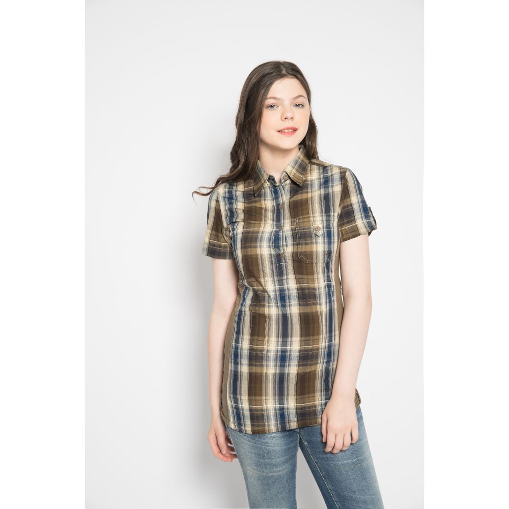 LGS - Kemeja Wanita - Lengan Pendek - Warna Kombinasi - Motif Kotak-Kotak - LLSH.380.SL664.472.7C