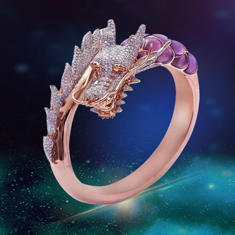 Dragon Nid Cincin Gaya Punk Vintage Untuk Priawanita