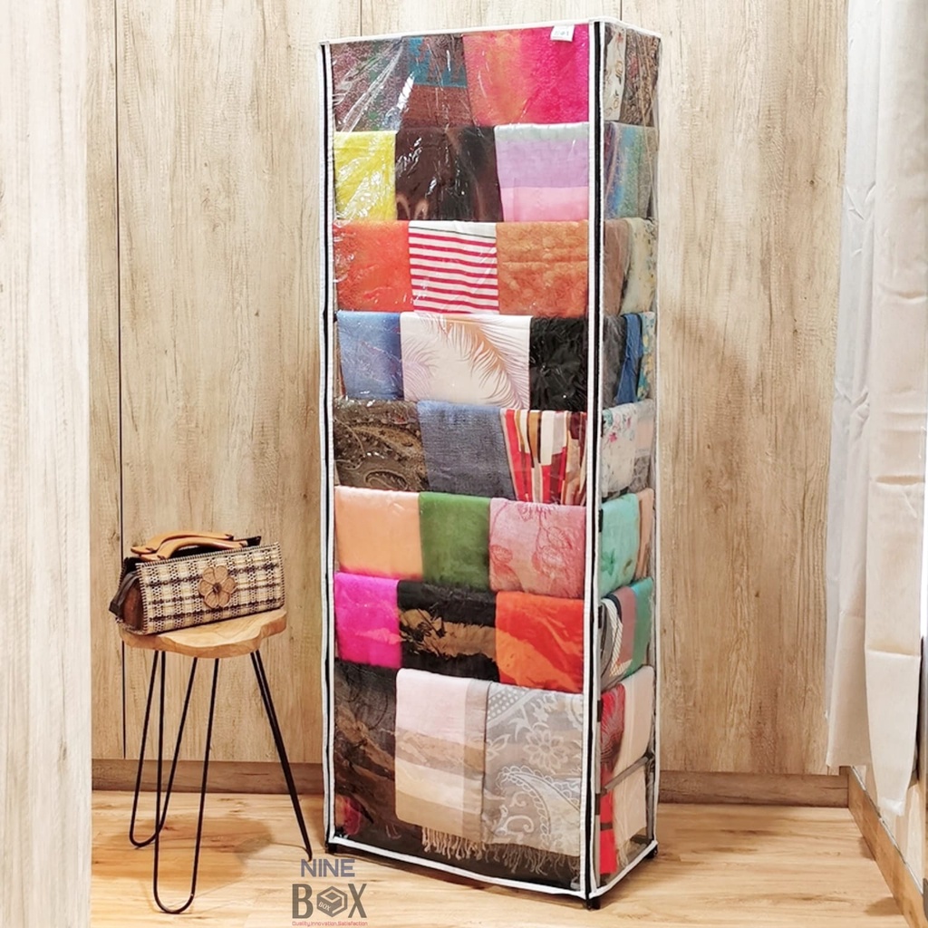 Nine Box rak hijab anti/rak jilbab/rak pita/rak kertas kado/gantungan hijab/gantungan jilbab/lemari 