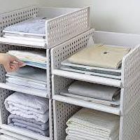 RAK LACI STORAGE TEMPAT PENYIMPANAN BARANG RAK BAJU PAKAIAN SUSUN PLASTIK KAMAR MANDI DAPUR PORTABLE