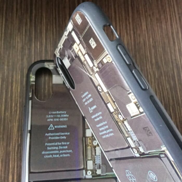 BACK CASE TEMPERED MACHINE IPHONE X CASE TEMPERED GLASS MOTIF MESIN