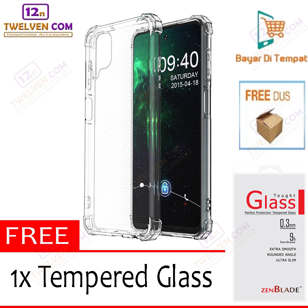 [FLASH SALE] Case Anti Crack Anti Shock Softcase Samsung A12 - Free Tempered Glass