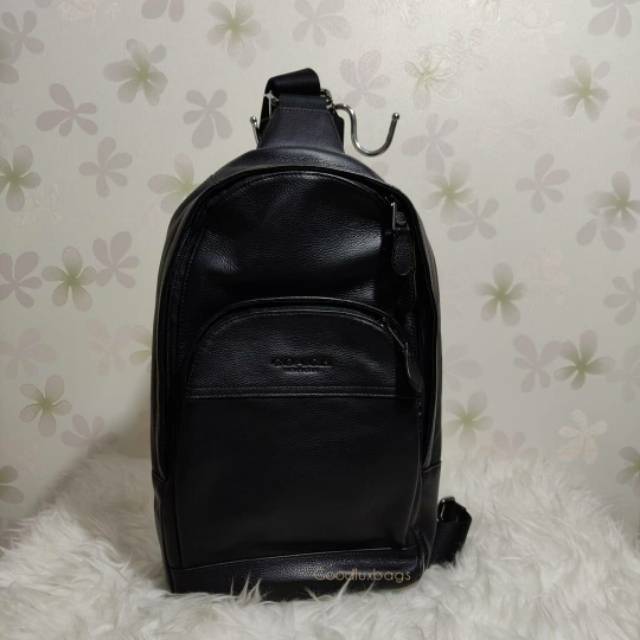 ORIGINAL Tas Pria Coach Houston Sling Bag Pack Polgan Black