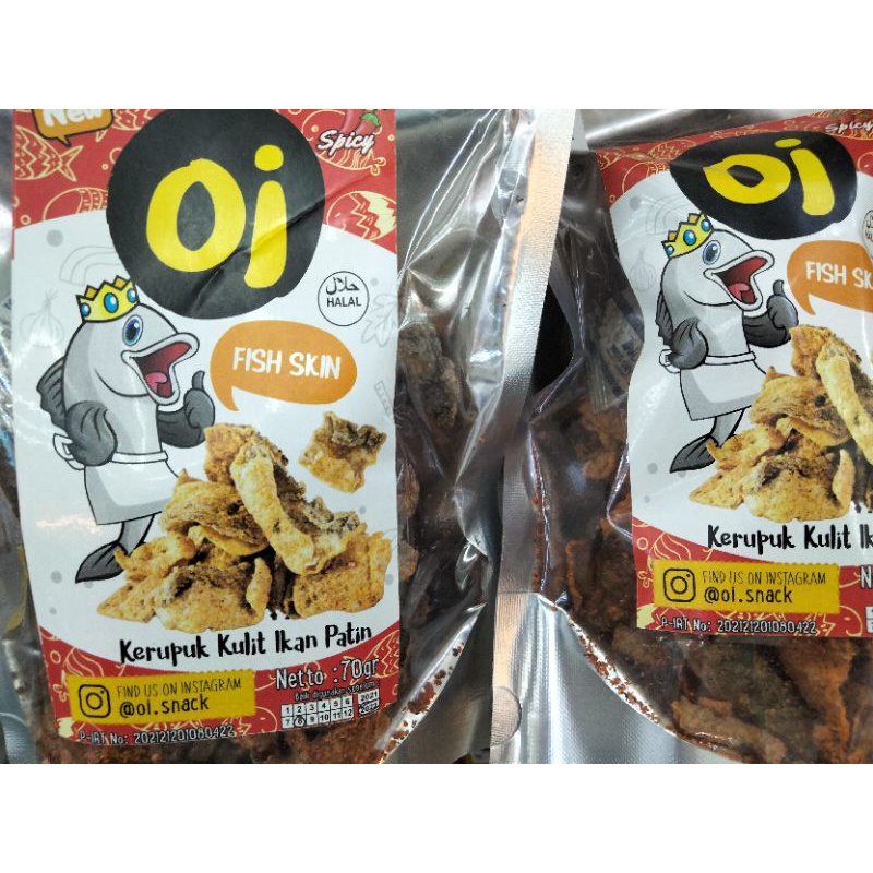 

kerupuk kulit ikan patin pedas