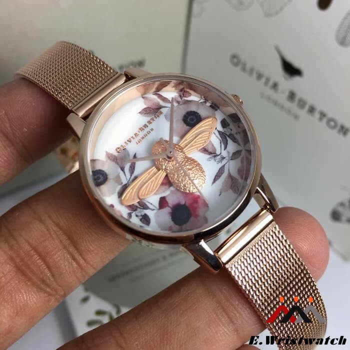 JAM OLIVIA BURTON 3D ROSEGOLD 30MM ORIGINAL JAM TANGAN WANITA ORIGINAL GARANSI