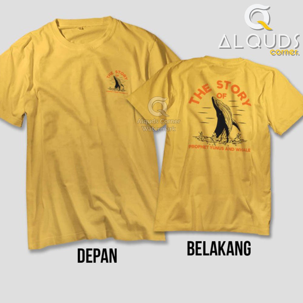 Kaos Dakwah Islami STORY OF PROPHET YUNUS N WHALE / Baju Distro Santri Muslim Kisah Nabi / 5611-6