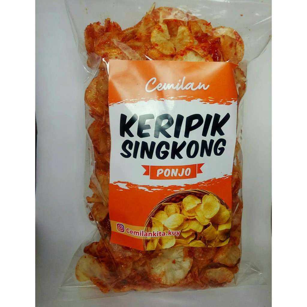 

PONJO Keripik Singkong Balado Pedas Manis Uk 500gr/Makanan ringan/Cemilan