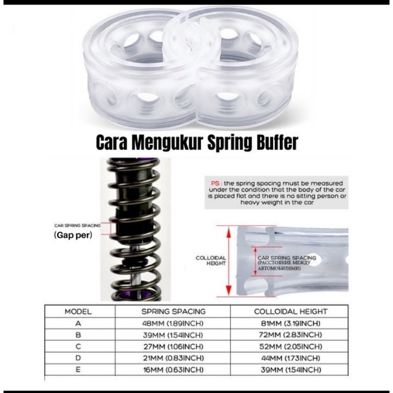 Spring Buffer Transparan Stabilizer Mobil Dumper Karet Peredam Type D