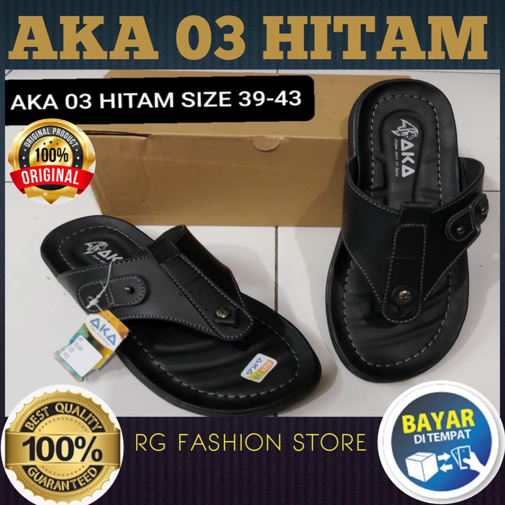 SANDAL AKA 03 HITAM/SANDAL COWOK KEREN/SANDAL SUPER MURAH/SANDAL HITS/RG_FASHION STORE 05