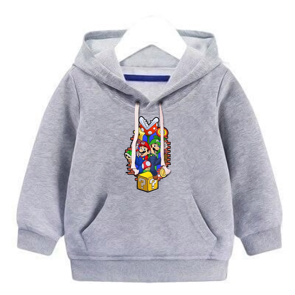 Jaket sweater hoodie anak laki - laki usia 2 3 4 5 6 7 8 19 10 tahun / switer  anak laki laki perempuan karakter hero MARIO BROS / GROSIR TERMURAH BISA COD bset seller terabaru